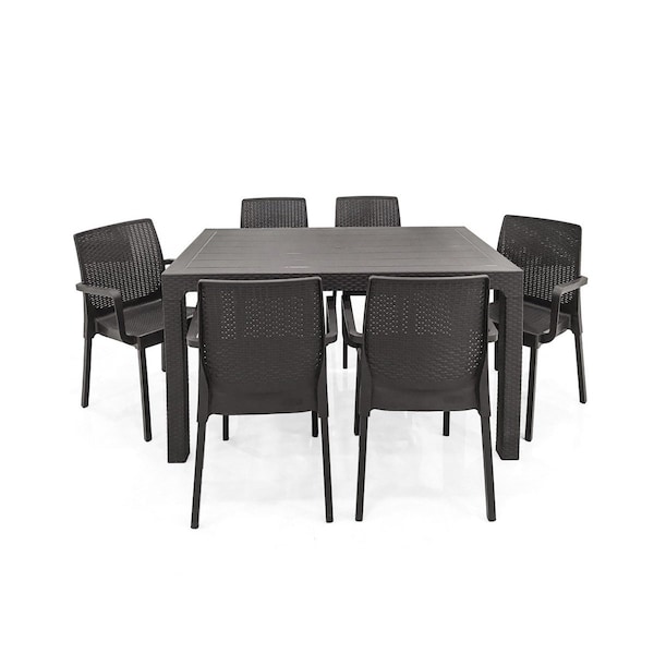 Rainbow Outdoor Napoli 7-Piece Dining Set-Anthracite RBO-NAPOLI-ANT-7DA - main
